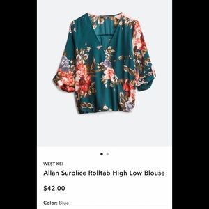 West Kei teal colored blouse